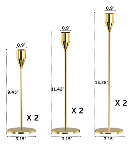 Juego De 6 Portavelas Altos Para Velas Largas Decoración