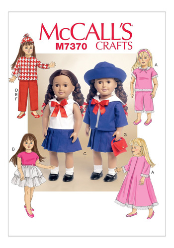 Mccall 's Patterns M7370 Retro Ropa Para Muñeca 18  Talla