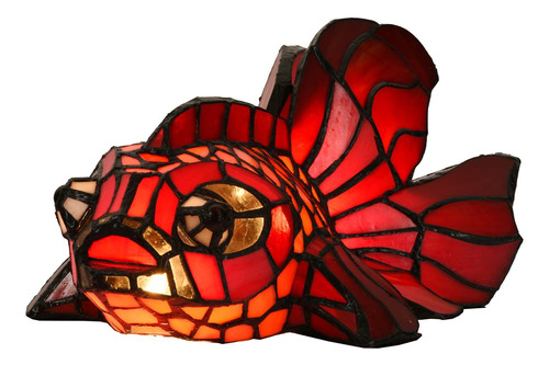 Bieye Telescopio Rojo Fantail Goldfish Lampara De Mesa Estil