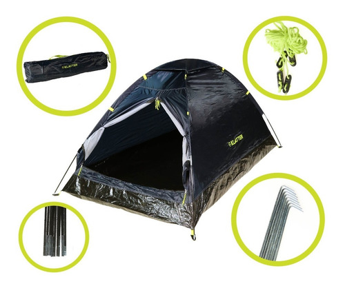 Imagen 3 de 10 de Carpa Para 2 Personas Liviana Camping Trekking - Klatter