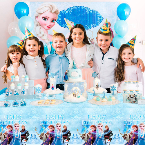 Mantel Frozen Cumpleaños Niña,3pcs Mantel Cumpleaños Frozen Decoracion Set- Mantel para Fiestas Cumpleaños Frozen, Manteles Decorativos Frozen & Mantel Elsa, para Decoración Fiesta Cumpleaños Frozen
