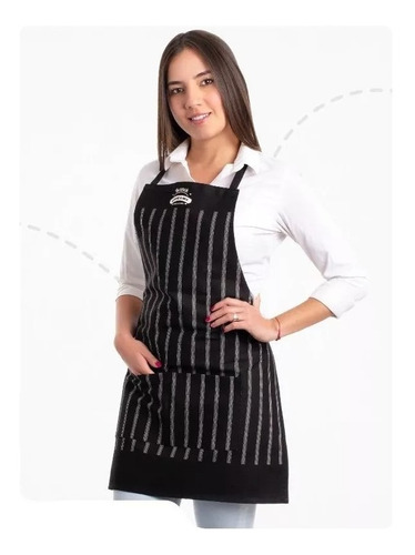 Mandil Delantal Cocina Chef Multiusos Negro