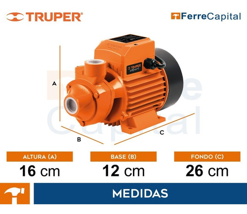 Bomba periférica Truper BOAP-1/2 0.5hp color naranja 60Hz 127V