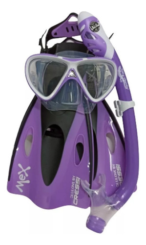 Set Cressi Mex Jr Pegaso & Iguana Niños 20/24 Mex Lila L/ Xl