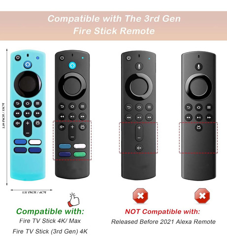 Funda Control Para Amazon Fire Tv Stick 4k Alexa Case Turquesa