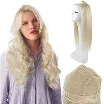 Comprar Pelucas En Forma De Pelucas Platino Rubia Media Parte 4h8ha