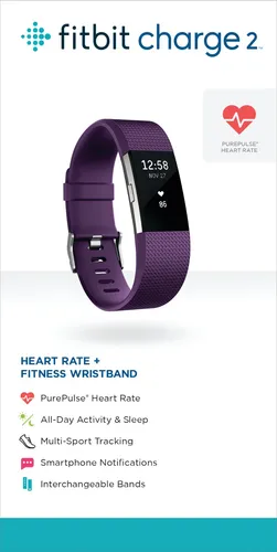 Fitbit Charge 2 Pulsera Fitness Ciruela Pequeña