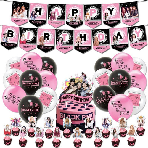 Globos De Cumpleaños De Black Pink P/fiesta Temática