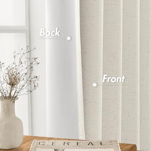 Cortinas Opacas De Lino Anroduo Para Dormitorio De 84 Pulgad