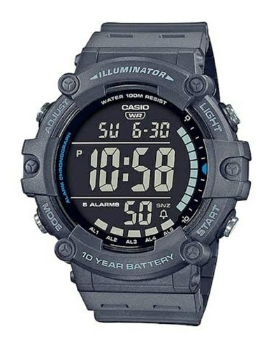 Reloj Casio Modelo Ae-1500 Gris, Carátula Negra