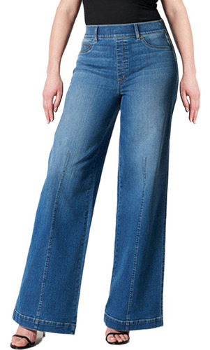 Pantalón Mujer Mezclilla Azul Marino Casual Cómodo Jeans Dam