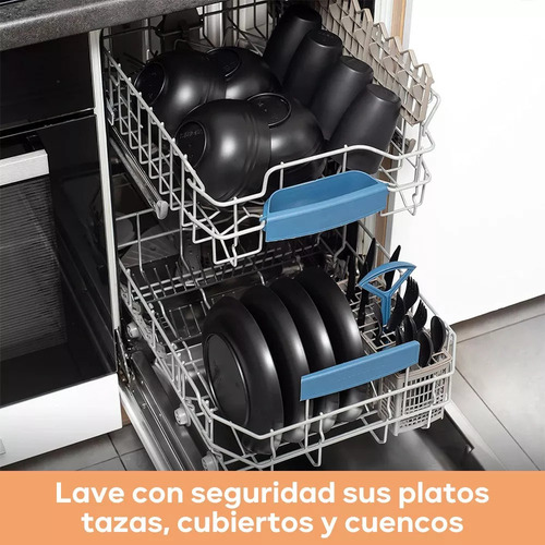 . Vajilla Juego Negro Cocina Paja Trigo Plato Tazas Kit 28pz