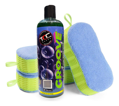 Shampoo Ph Neutro Carros Groove 473ml + Esponja Microfibra 