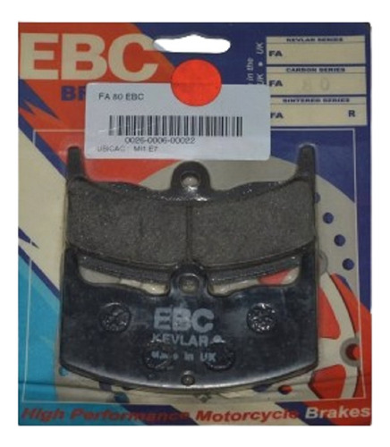 Pastillas De Freno Ebc Honda Vt 500 Fa 80 Motoverde