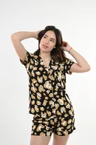 Comprar Pijama Verano Camisero De Fibrana Estampado Felicitas