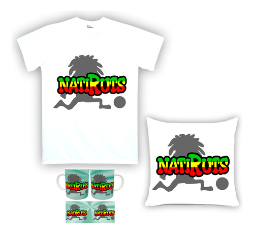 Kit Camiseta, Almofada E Caneca Natiruts