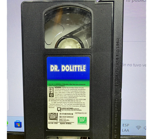 Dr. Dolittle Eddie Murphy Película Vhs Inglés. (Usado)