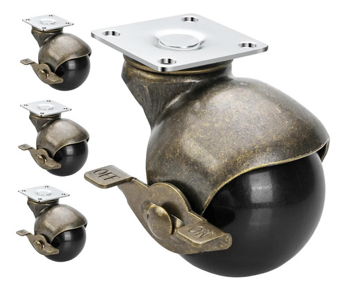 Juego De 4 Ruedas Giratorias Para Muebles Con 1,5 Pulgadas