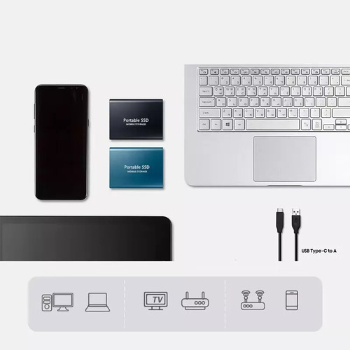 Externo Disco Duro Ssd 2tb 2000gb Sólido Mini Portátil