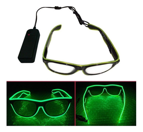 Lentes Led Neon Fiestas Electronicas Rave Bodas Verde L10