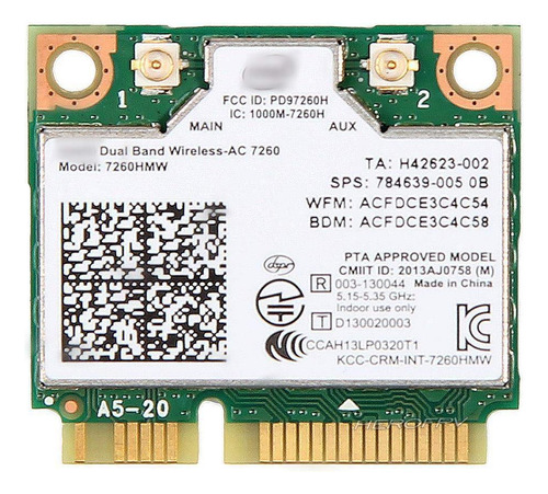 Mini Pcie Tarjeta Wifi De Doble Banda Inalámbrica Ac 7260 Pc