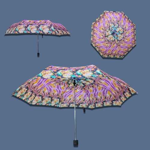 Paraguas Con Patrones De Flores Y Mandalas Lila Mandala