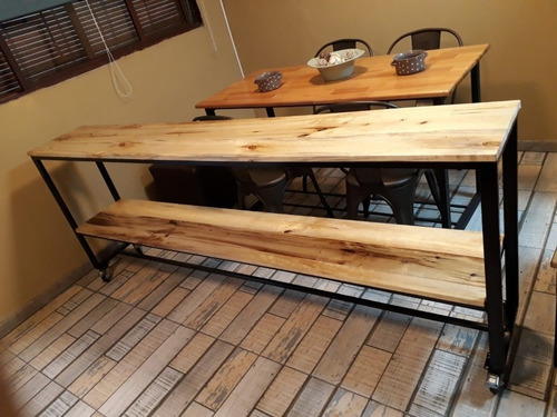 Imagen 8 de 10 de Barra Desayunador Isla Hierro Madera Oferta Limitada