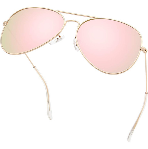 Lentes De Sol Polarizado Uv 400 Efecto Espejo Estilo Aviador