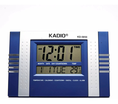 Imagen 1 de 9 de Reloj Digital Pared Y Mesa Temperatura Calendario Alarma