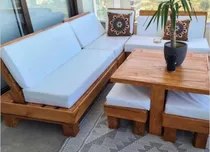 Comprar Juego Jardín Exterior Sillon Camastros De Madera Mesa Banco
