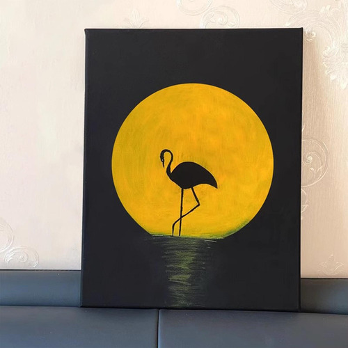 L Tablero De Lona En, Marco De Madera De Lona Negra, 30x40cm