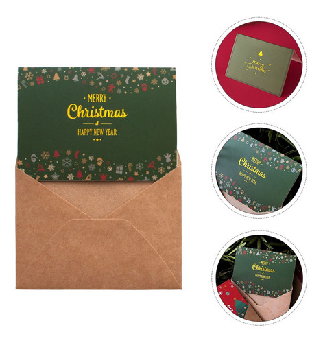 Imagem 7 de 8 de 12 Pcs Cartões Retrô Natal Impresso Feliz Christma