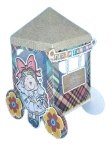 Lembrancinha Carrinho P/ Pipocas Festa Junina - Kit Com 10