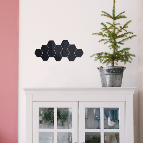 Pasta Acrílica Para Pared Con Protección De Espejo Hexagonal