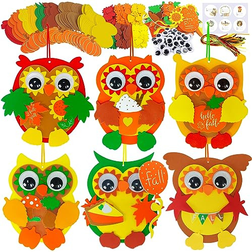 24 Sets Fall Craft Kits Halloween Thanksgiving Kids Cra...