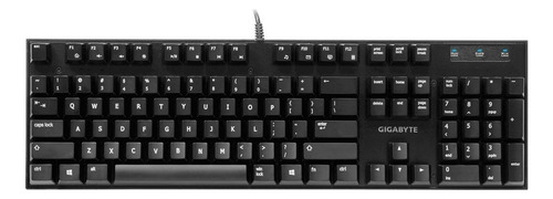 Teclado gamer Gigabyte Force QWERTY Cherry MX Red inglês US cor preto
