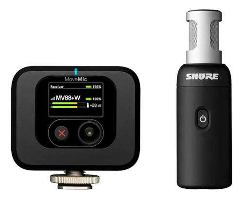 Shure Kit Movemic88+, Micrófono Inalámbrico Celulares/cámara Color Negro