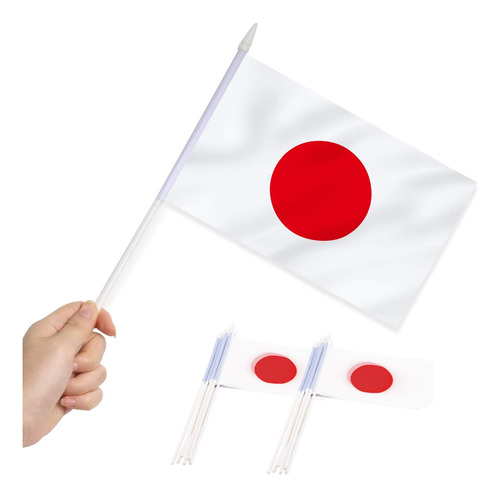 Mini Banderas Anley , Con Vara, Por 12 Unidades De Japon