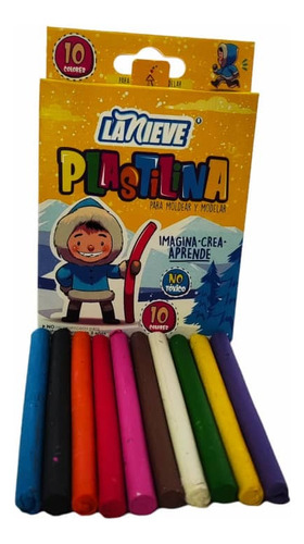 Plastilina Escolar La Nieve  10 Colores Por  3 