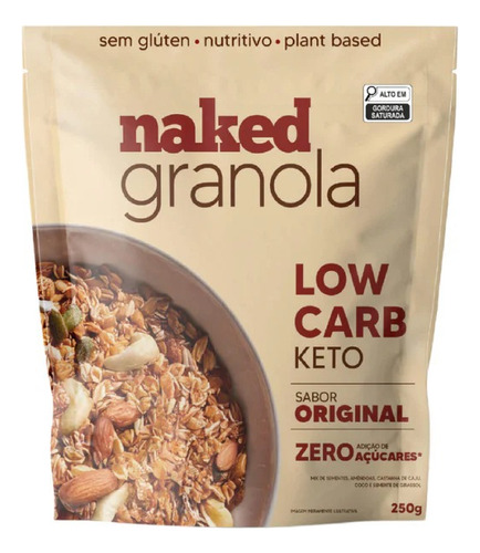 Granola Naked Nuts Granola Low Carb Mel Sem Glúten Em Sachê 250 G