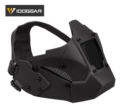 Máscara Facial Táctico Careta Militar Airsoft P/ Casco Fast Color Negro