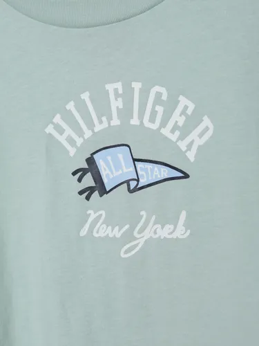 Polera De Niña Con Logo Verde Tommy Hilfiger