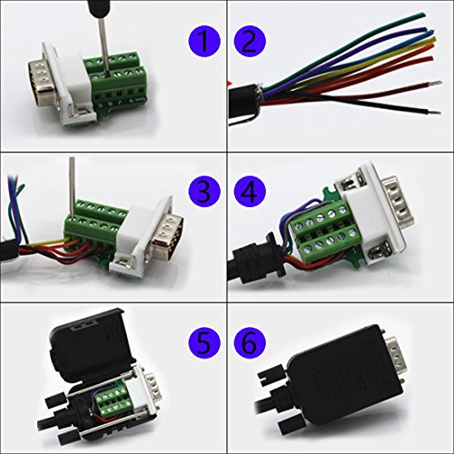 Conector De Conexión Yiovvom Db9 Rs232 D-sub Hembra Y Ma