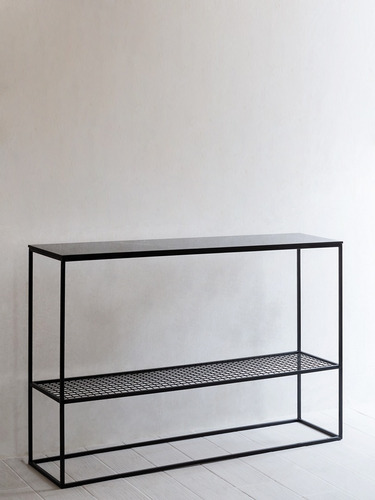 Dressoire Consola Recibidor Simil Marmol C/ Estante Malla