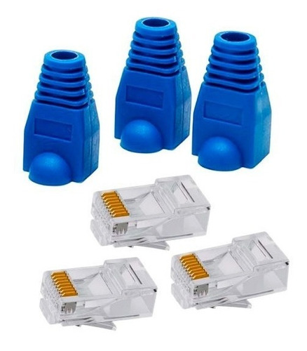 Plug Rj45 Cat 5 Paquete Por 100 Unidades+ 100 Botas