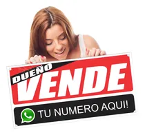 Comprar Lona Impresa Cartel Dueño Alquila \u002F Dueño Vende  + 4 Ojales