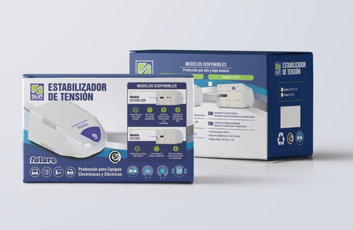 Imagen 2 de 8 de Estabilizador De Tension Future Er1000 600w 6 Entradas