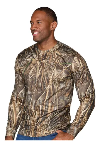 Playera Camuflaje Manga Larga Camo Cacer a Camping Bosque Cuotas