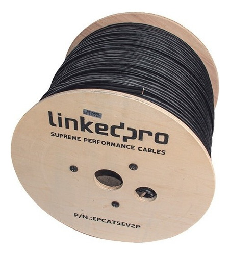 Bobina De Cable Linkedpro Ep-cat-5e-v2p 305 M Cat 5e Siames Cca Exterior