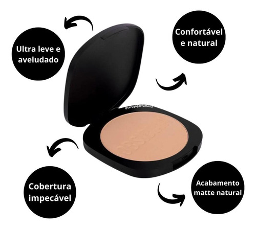 Pó Compacto Ruby Rose Obsidian Crystal Powder Pc04 9,6g